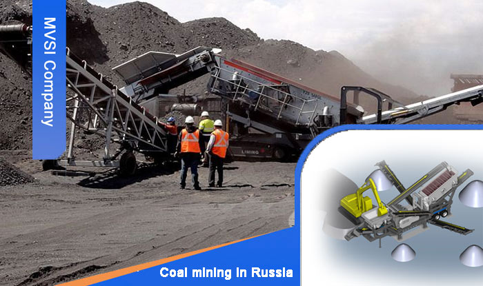 Crawler type mobile crushing station with opencast coal mining in Russia
