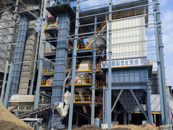 VU150 aggregate optimization system in Dry mixing mortar station