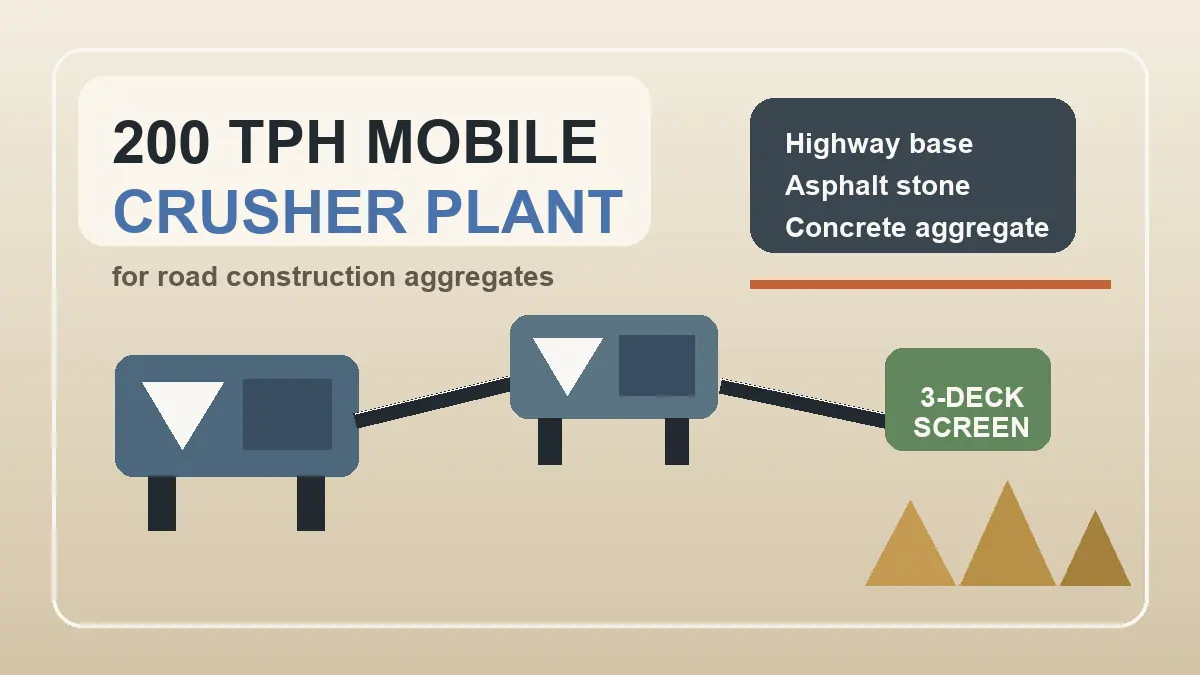 200 TPH Mobile Crusher Plant for Road Construction Aggregates