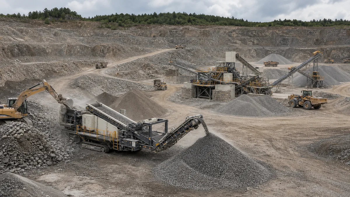 Stationary and mobile stone crusher plants working in the same quarry for ROI comparison